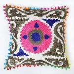 Luxury White Embroidered Cushion Cover - Image 2