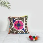 Luxury White Embroidered Cushion Cover