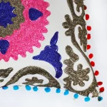 Luxury White Embroidered Cushion Cover - Image 3