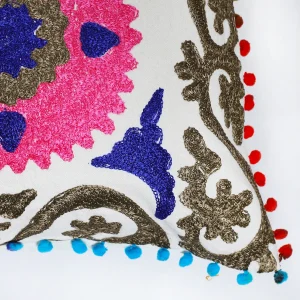Luxury White Embroidered Cushion Cover - Image 3