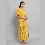Luxury Yellow Floral Printed Beach Wear Long Kaftan - Image 4