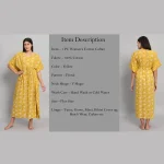 Luxury Yellow Floral Printed Beach Wear Long Kaftan - Image 8
