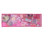 Pink Beaded Wall Decore Patchwork Tapestry - Image 2