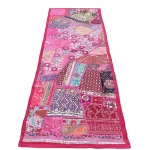 Pink Beaded Wall Decore Patchwork Tapestry - Image 3