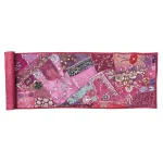 Pink Cotton Patchwork Beaded Wall hanging