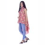 Pink Floral Print Cotton Kimono Shrug - Image 2