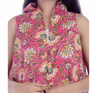 Pink Floral Print Cotton Kimono Shrug - Image 4