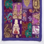 Purple Embroidery Patchwork Cotton Table Runner - Image 2