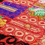 Red Khambadiya Wall Hanging, Decor Embroidered Table Runner - Image 3
