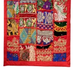 Red Khambadiya Wall Hanging, Decor Embroidered Table Runner - Image 2