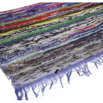 Traditional Blue Recycled Cotton Chindi Rug