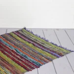 Traditional Blue Recycled Cotton Chindi Rug - Image 2