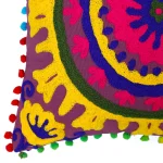 Suzani Floral Embroidery Cushion Cover Cotton Throw - Image 3