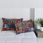 Traditional Blue Khambadiya Patchwork Pillow Cover