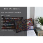 Traditional Blue Khambadiya Patchwork Pillow Cover - Image 5