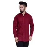 Violet Plain Men Classic Shirt Long Sleeve Cotton Solid Shirt