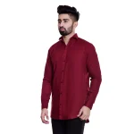 Violet Plain Men Classic Shirt Long Sleeve Cotton Solid Shirt - Image 3