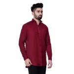 Violet Plain Men Classic Shirt Long Sleeve Cotton Solid Shirt - Image 4