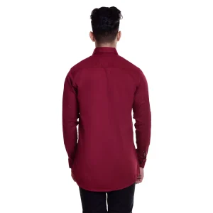 Violet Plain Men Classic Shirt Long Sleeve Cotton Solid Shirt - Image 6