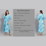 Women Beach Wear Blue Long Kaftan Tie Dye Printed Maxi - Image 7