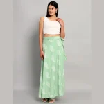 Women Beach Wear Cotton Boho Paisley Green Skirt - Image 2