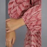 Women Maroon Arrow Print Cotton Kimono Shrug - Image 5