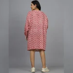Women Maroon Arrow Print Cotton Kimono Shrug - Image 6