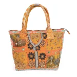 Women Orange Sequins Shoulder Bag - Image 3