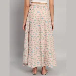 Women's Ethnic Long Rapron Skirt Baby Pink Cactus Printed - Image 7