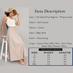 Women's Ethnic Long Rapron Skirt Baby Pink Cactus Printed - Image 8