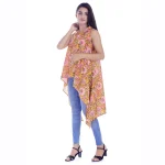 Women's Yellow Floral Print Bikini Cover up Shrug - Image 2