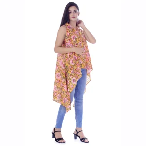 Women's Yellow Floral Print Bikini Cover up Shrug - Image 3