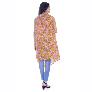 Women's Yellow Floral Print Bikini Cover up Shrug - Image 5