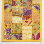 Yellow Khambadiya Patchwork Wall Hanging Runner - Image 2
