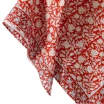 40" Red Floral Print Cotton Stole - Image 5