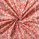 40" Red Floral Print Cotton Stole - Image 6