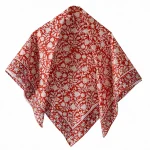 40" Red Floral Print Cotton Stole - Image 2