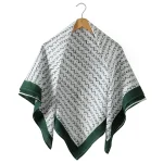 Abstract Printed Green Color Cotton Stole 40"