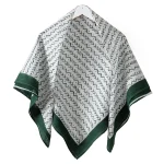 Abstract Printed Green Color Cotton Stole 40" - Image 2