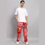 Beach Wear Red Patchwork Cotton Baggy Trousers/ Pants - Image 2