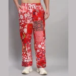 Beach Wear Red Patchwork Cotton Baggy Trousers/ Pants - Image 6