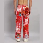 Beach Wear Red Patchwork Cotton Baggy Trousers/ Pants - Image 7