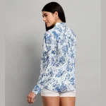 Beautiful Blue Floral Print Casual Cotton Shirts - Image 5