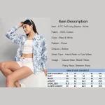 Beautiful Blue Floral Print Casual Cotton Shirts - Image 8