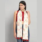 Beautiful Floral Print Soft Cotton Scarf For Women