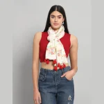 Beautiful Floral Print Soft Cotton Scarf For Women - Image 4