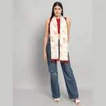 Beautiful Floral Print Soft Cotton Scarf For Women - Image 3