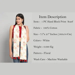 Beautiful Floral Print Soft Cotton Scarf For Women - Image 7