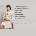 Beautiful Floral Printed Satin Silk Bath Robe - Image 8