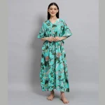 Beautiful Forest Print Cotton Kaftan Dress For Women's - Image 2